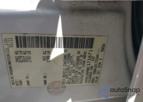 2011 Nissan Altima 2.5 S from USA, damaged, VIN 1N4AL2AP8BC171671